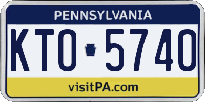 PA license plate KTO5740