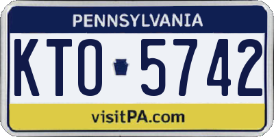 PA license plate KTO5742