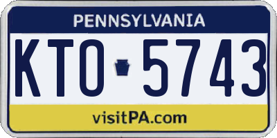 PA license plate KTO5743