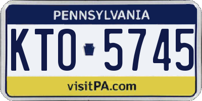 PA license plate KTO5745