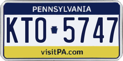 PA license plate KTO5747