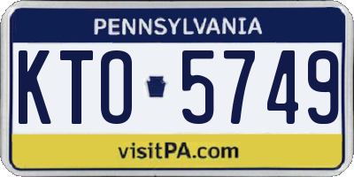 PA license plate KTO5749