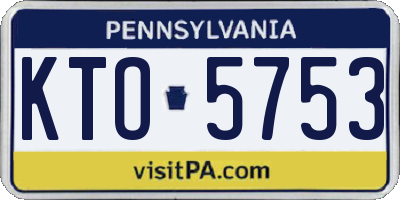 PA license plate KTO5753