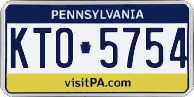 PA license plate KTO5754