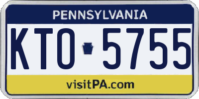 PA license plate KTO5755
