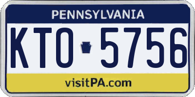 PA license plate KTO5756