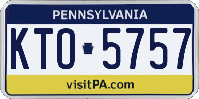PA license plate KTO5757