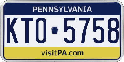 PA license plate KTO5758