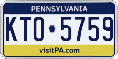 PA license plate KTO5759