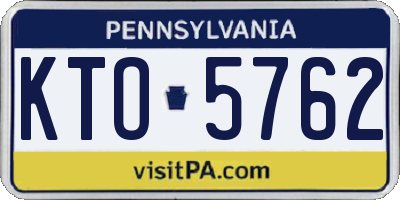 PA license plate KTO5762