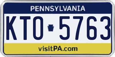 PA license plate KTO5763