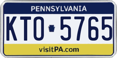 PA license plate KTO5765
