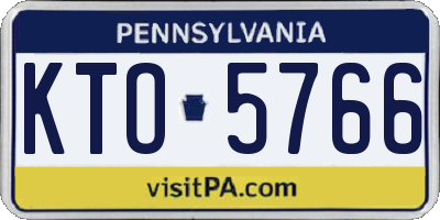 PA license plate KTO5766