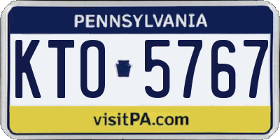 PA license plate KTO5767