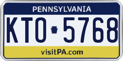 PA license plate KTO5768