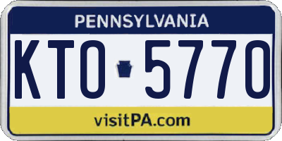 PA license plate KTO5770