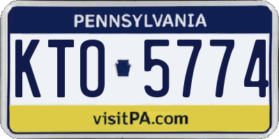 PA license plate KTO5774