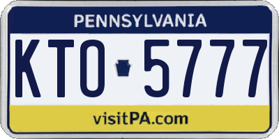 PA license plate KTO5777