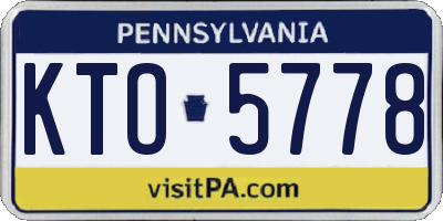 PA license plate KTO5778