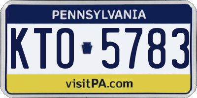 PA license plate KTO5783