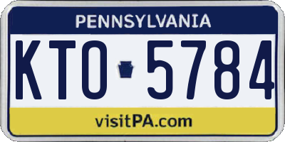 PA license plate KTO5784