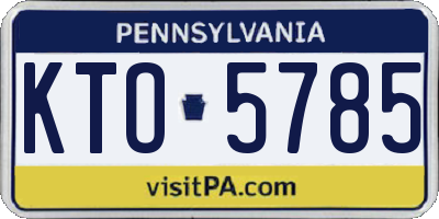 PA license plate KTO5785
