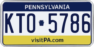 PA license plate KTO5786