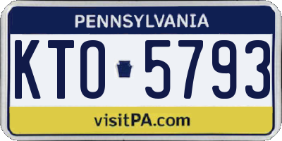 PA license plate KTO5793