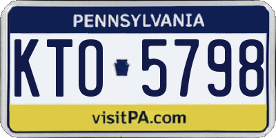 PA license plate KTO5798