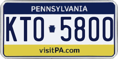 PA license plate KTO5800