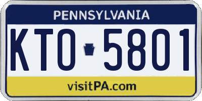 PA license plate KTO5801