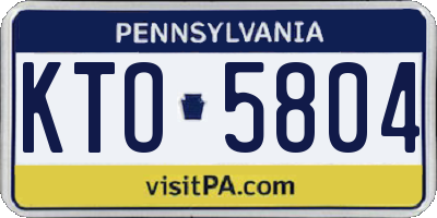 PA license plate KTO5804