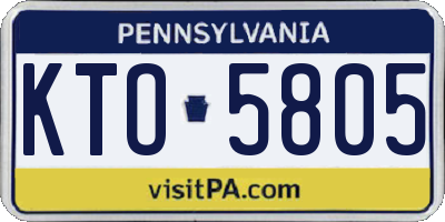 PA license plate KTO5805