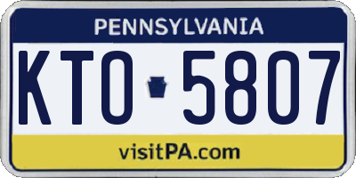 PA license plate KTO5807