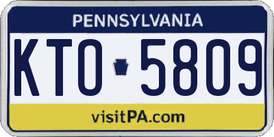 PA license plate KTO5809