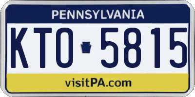 PA license plate KTO5815