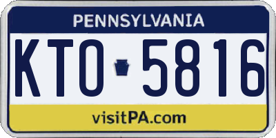 PA license plate KTO5816