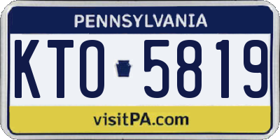 PA license plate KTO5819