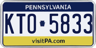 PA license plate KTO5833