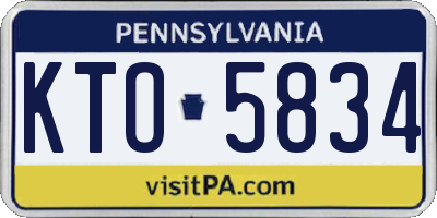 PA license plate KTO5834