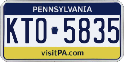 PA license plate KTO5835