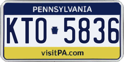 PA license plate KTO5836