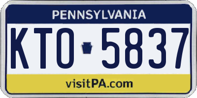 PA license plate KTO5837