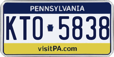 PA license plate KTO5838