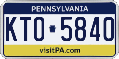 PA license plate KTO5840