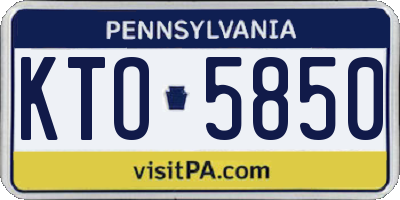 PA license plate KTO5850
