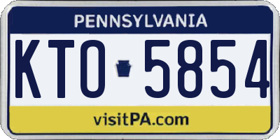 PA license plate KTO5854