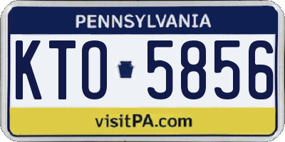 PA license plate KTO5856