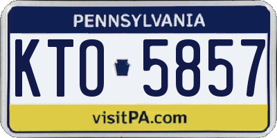 PA license plate KTO5857