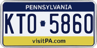 PA license plate KTO5860